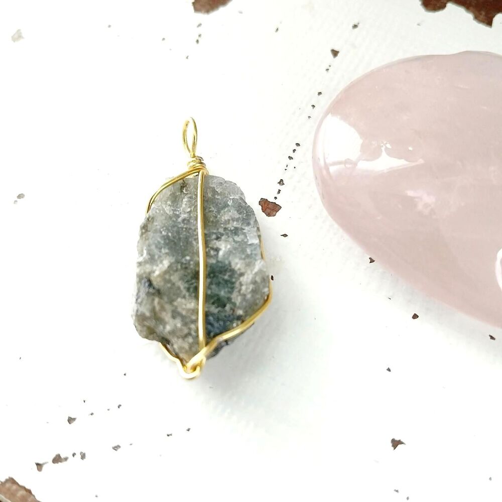 2/$10 Wire Wrapped Labradorite Gemstone Pendant 1.75"